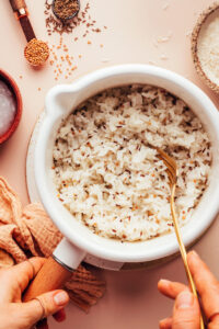 Arroz Jeera fácil (panela instantânea ou fogão)